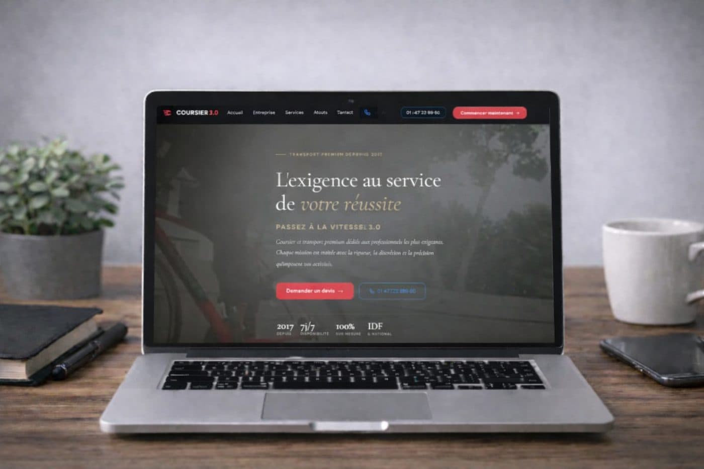 Plateforme COURSIER 3.0 ouverte sur un MacBook